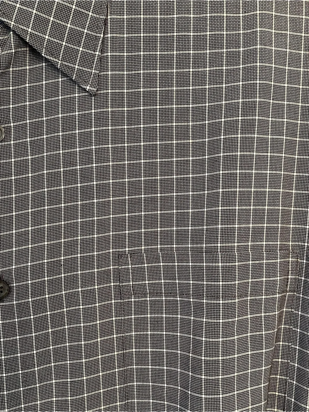 Brandini Men’s Dress Shirt XL Long Sleeves Black/Cream‎ Check